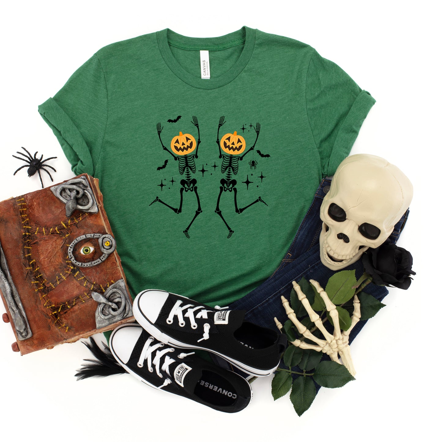 Pumpkin Skeleton | Youth Short Sleeve Crew Neck by The Juniper Shop