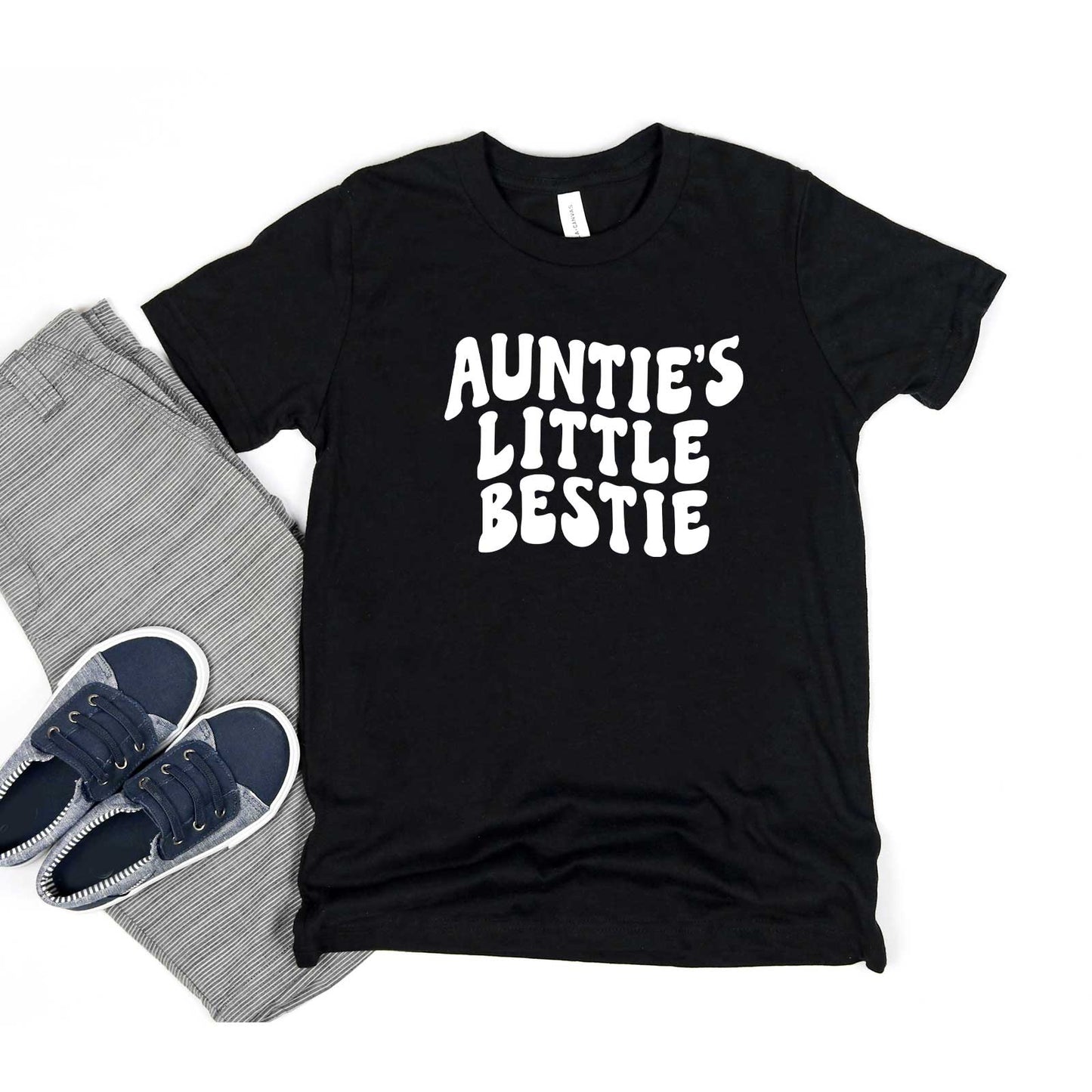 Auntie's Little Bestie | Youth Short Sleeve Crew Neck by The Juniper Shop