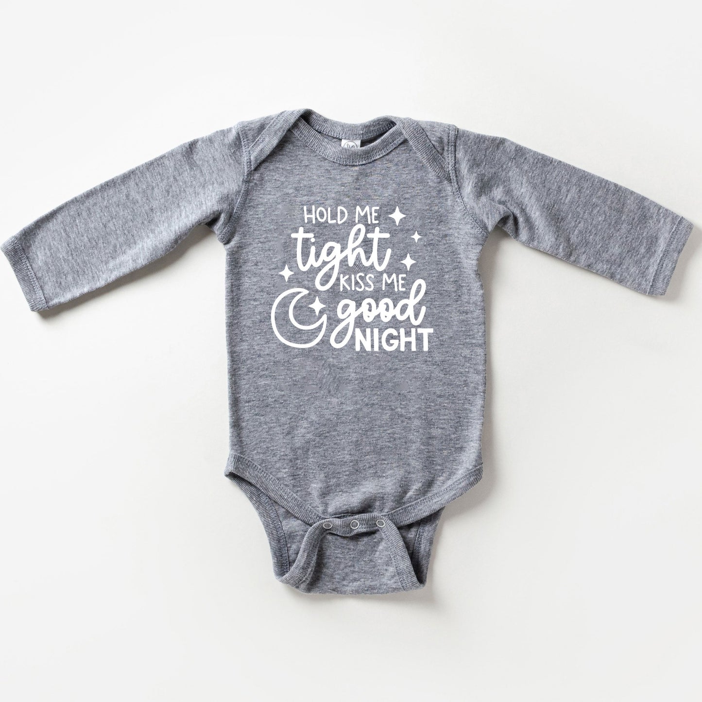 Hold Me Tight Kiss Me Good Night | Baby Long Sleeve Onesie by The Juniper Shop