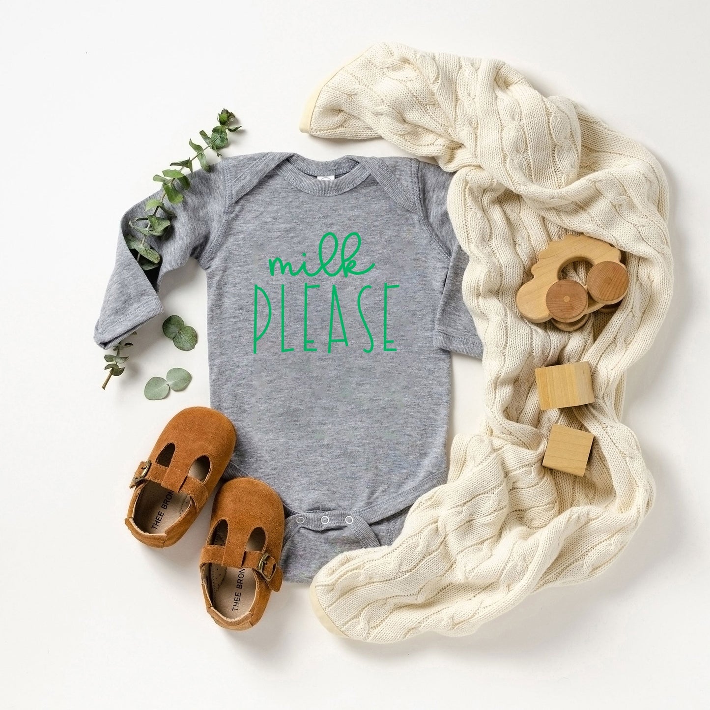 Milk Please | Baby Long Sleeve Onesie by The Juniper Shop