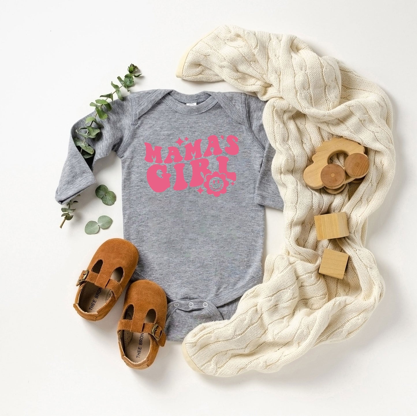 Mama's Girl Flower | Baby Long Sleeve Onesie by The Juniper Shop