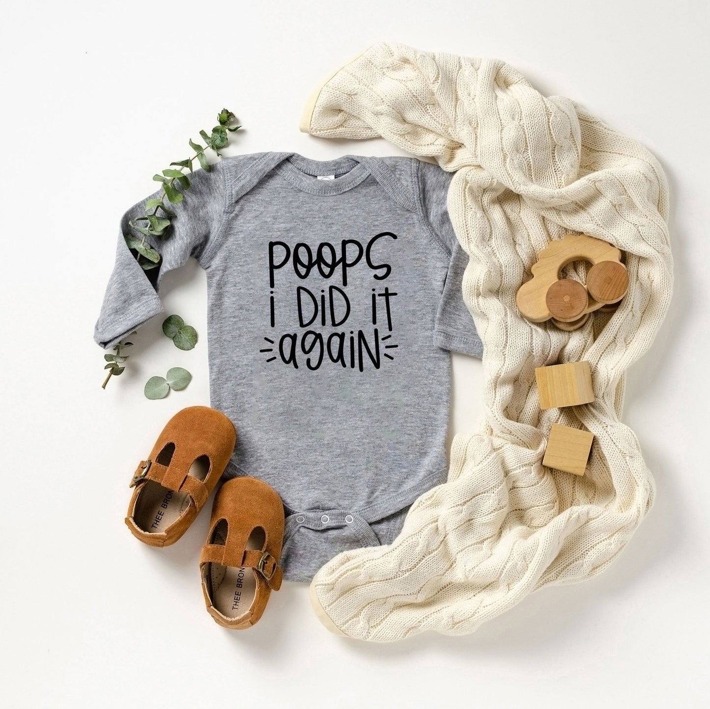 Poops I Did It Again | Baby Long Sleeve Onesie by The Juniper Shop