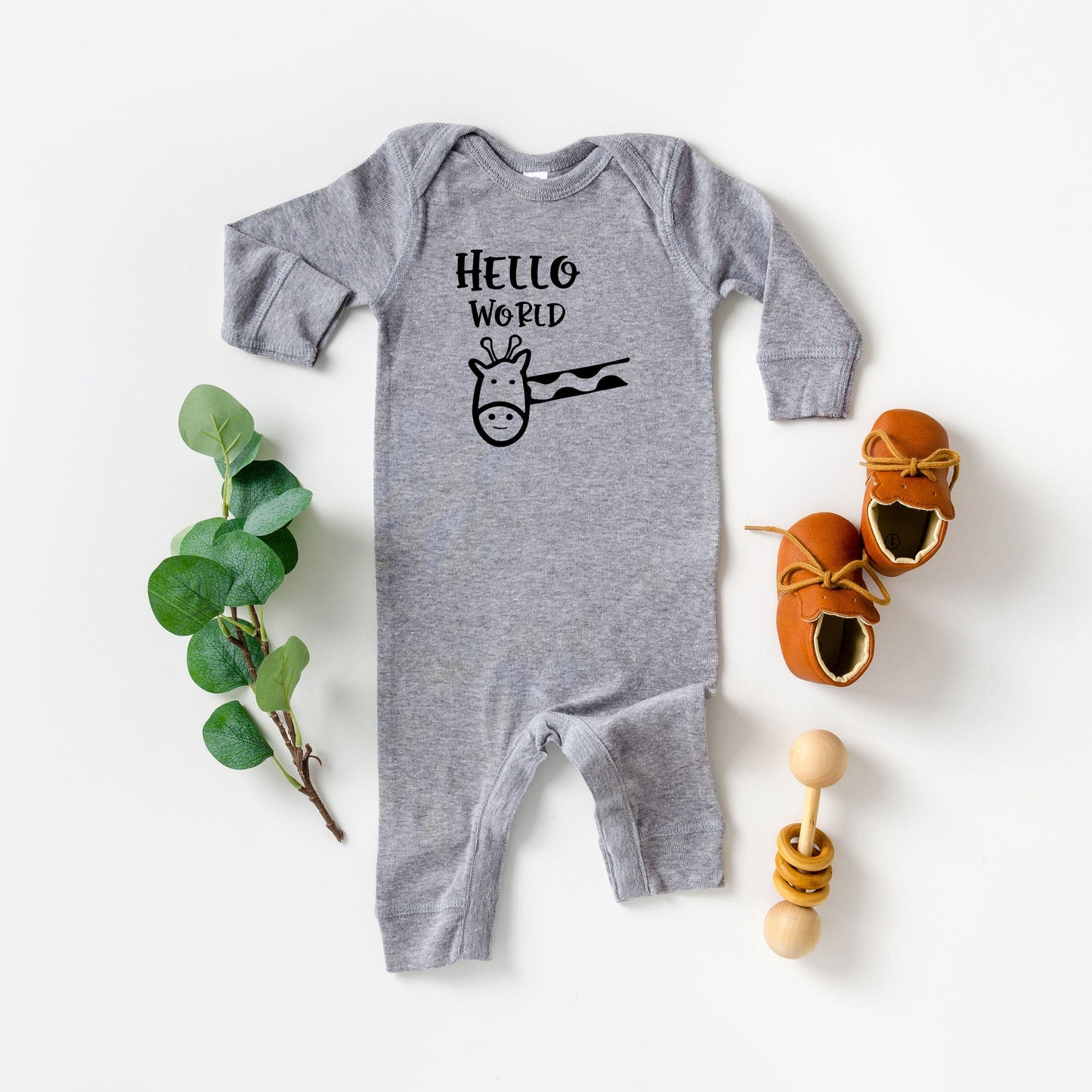 Hello World Giraffe | Baby Romper by The Juniper Shop