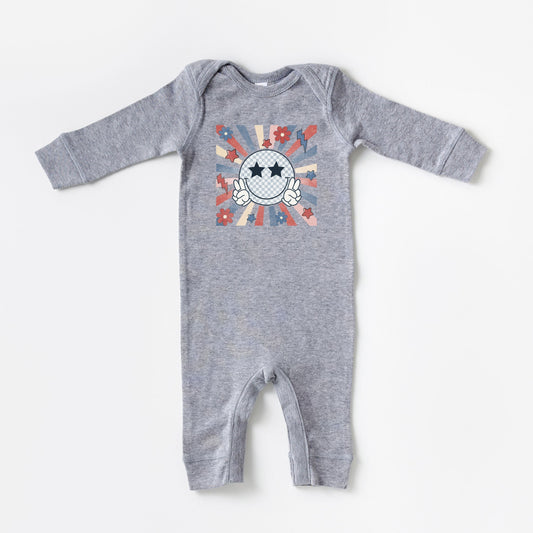 Smiley Peace Sign Flowers | Baby Romper by The Juniper Shop