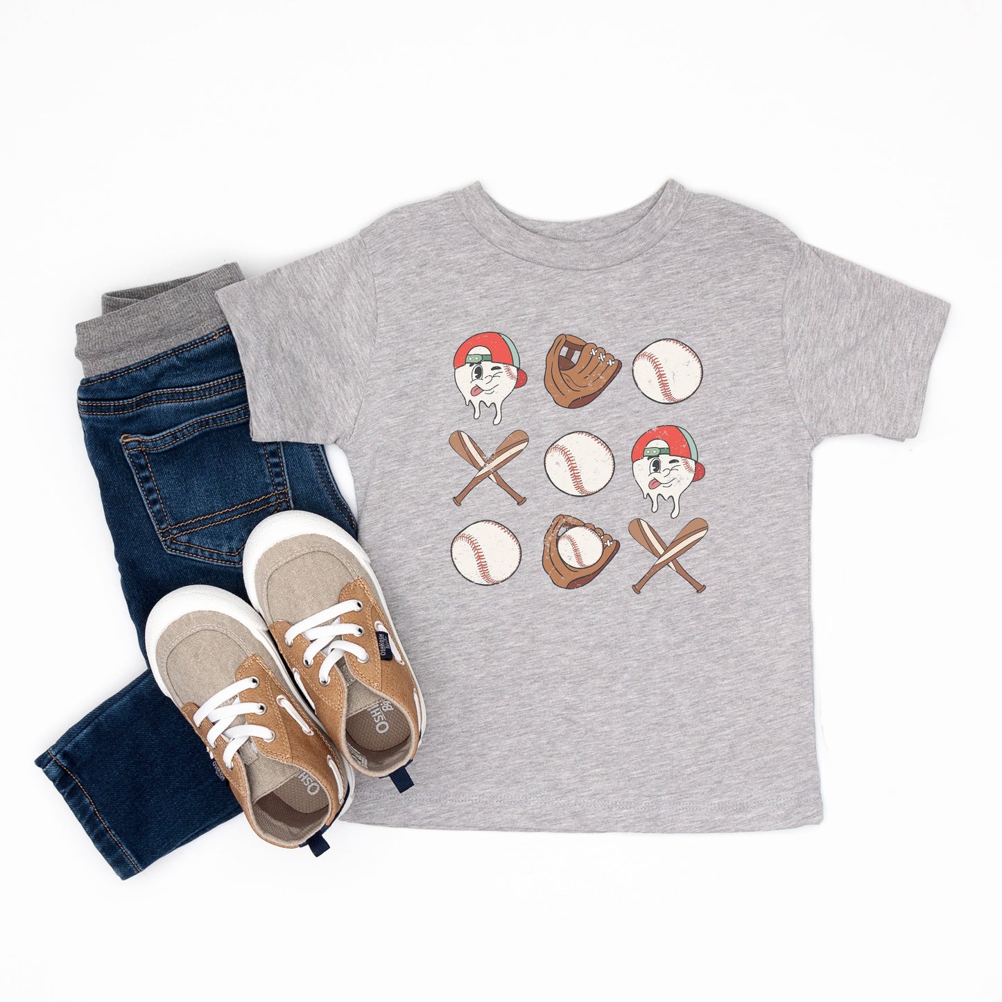 Baseball Collage | Toddler Short Sleeve Crew Neck by The Juniper Shop