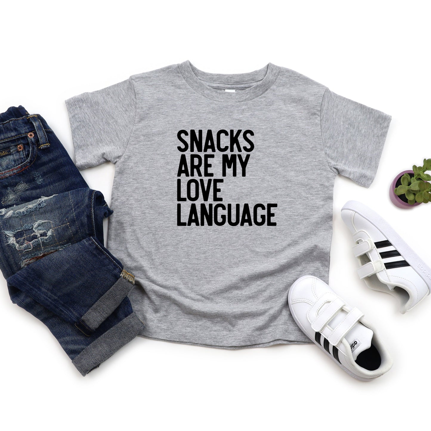 Snacks Are My Love Language | Toddler Short Sleeve Crew Neck by The Juniper Shop