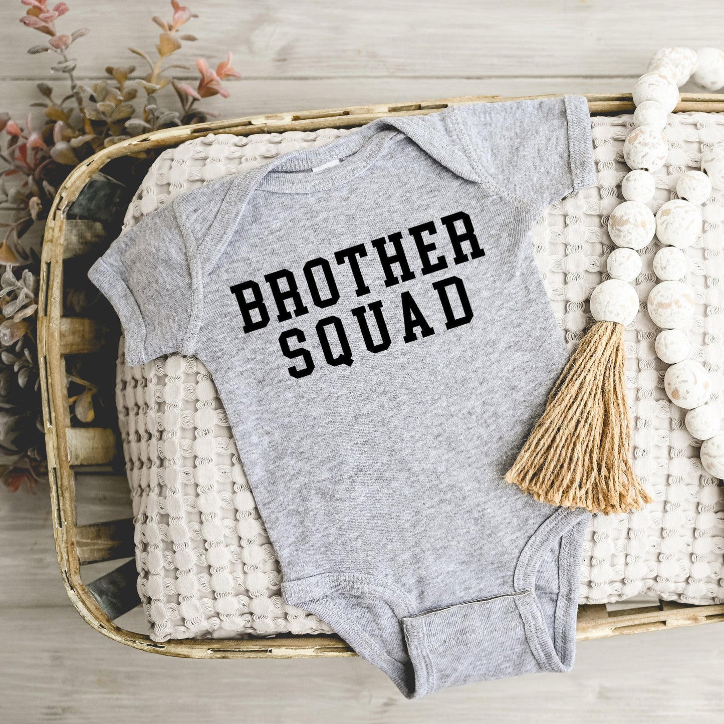 Brother Squad | Baby Graphic Short Sleeve Onesie by The Juniper Shop