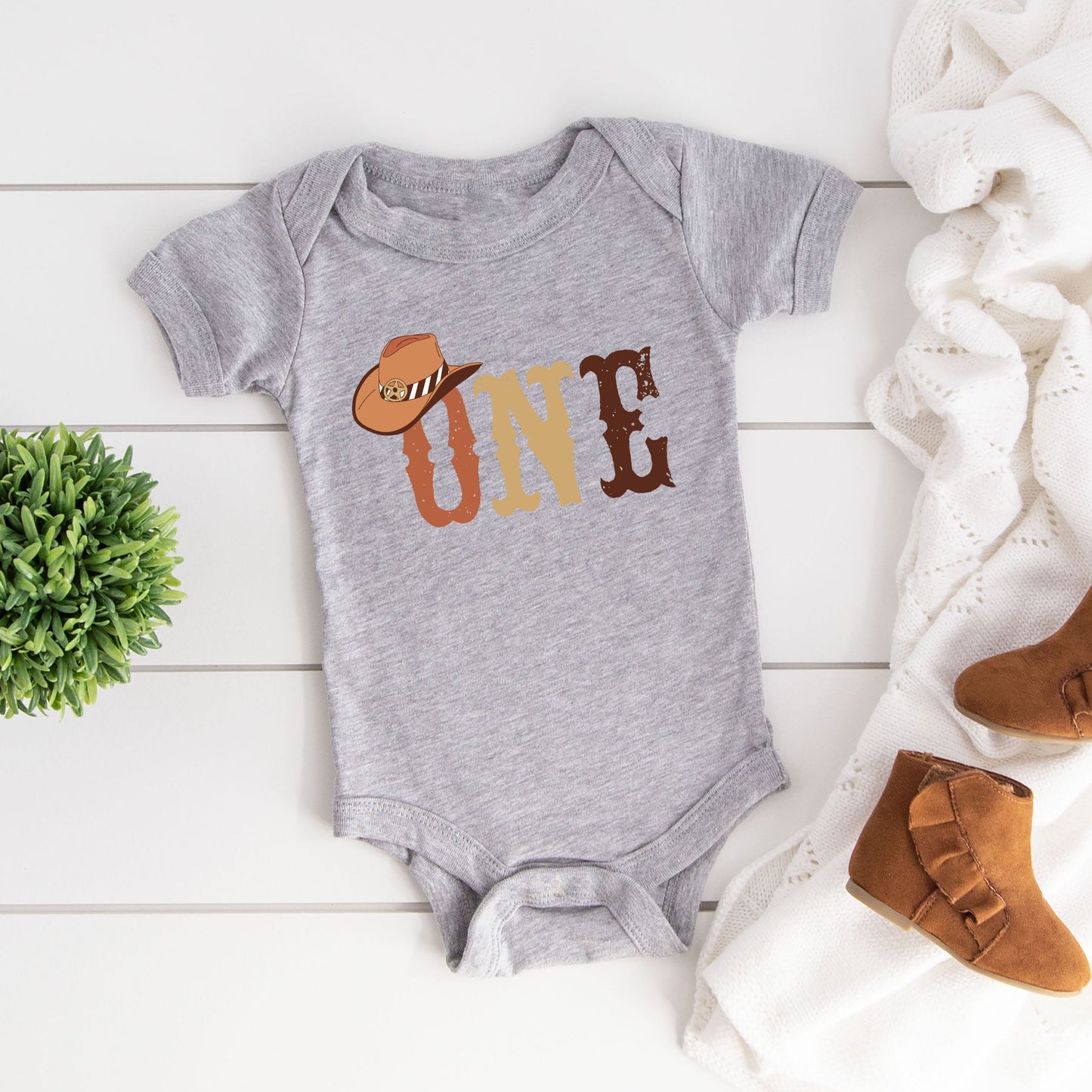 Western One | Baby Graphic Short Sleeve Onesie by The Juniper Shop