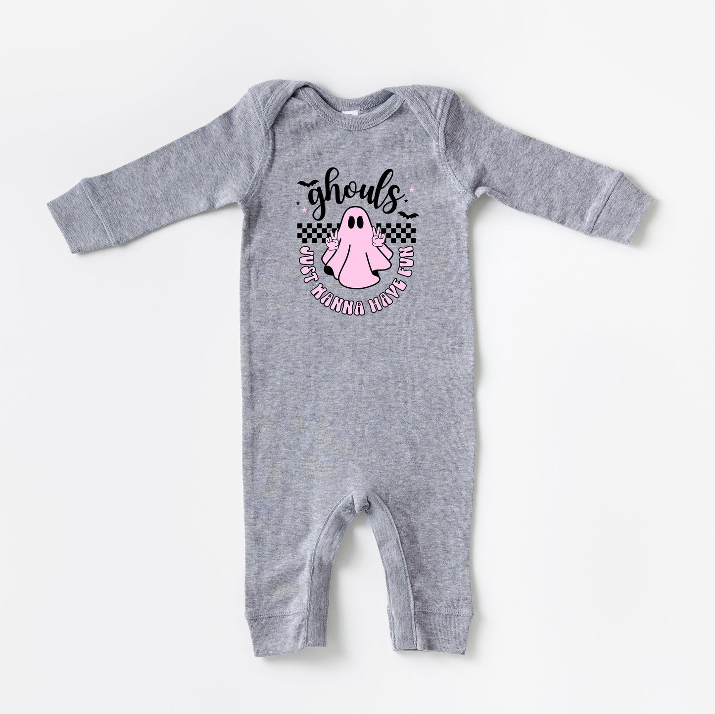 Just Wanna Have Fun Checkered | Baby Graphic Romper by The Juniper Shop