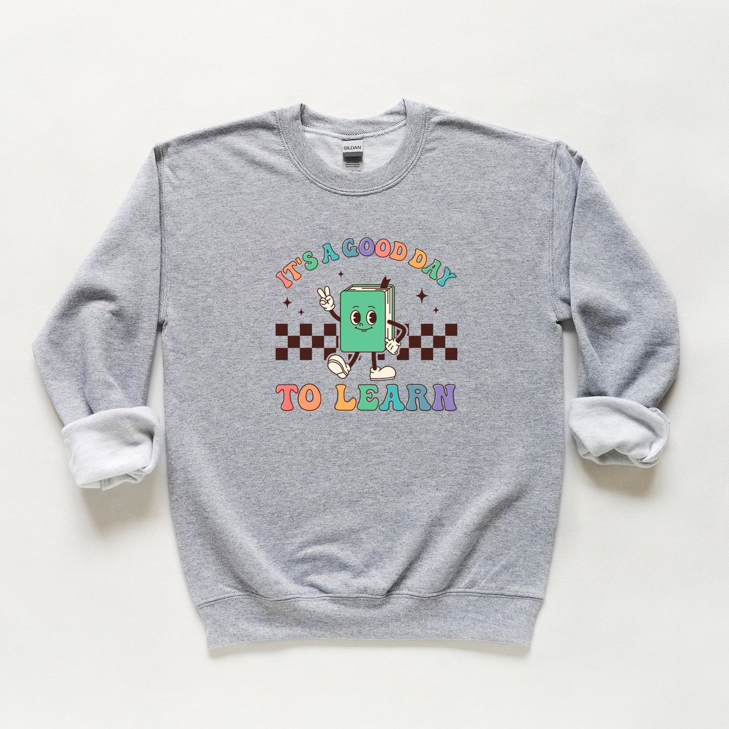 It's A Good Day To Learn Checkered | Youth Graphic Sweatshirt by The Juniper Shop