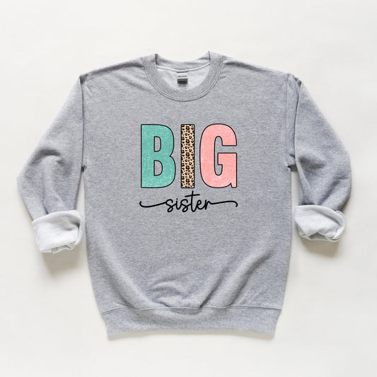 Big Sister Leopard | Youth Sweatshirt by The Juniper Shop