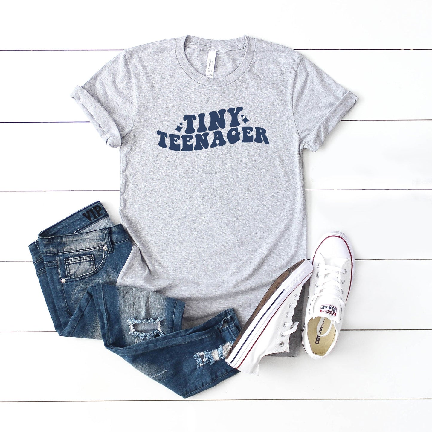 Tiny Teenager Wavy | Youth Short Sleeve Crew Neck by The Juniper Shop