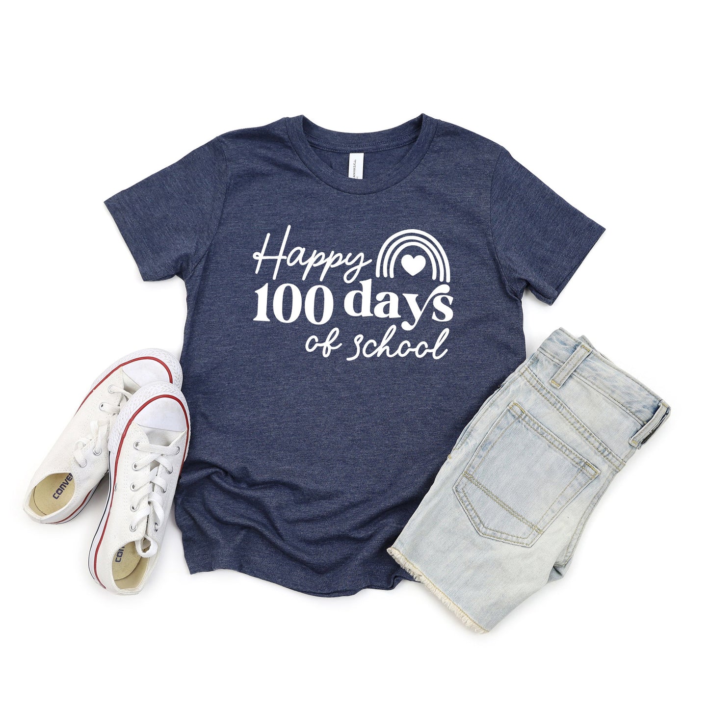 Happy 100 Days Of School | Youth Graphic Short Sleeve Tee by The Juniper Shop