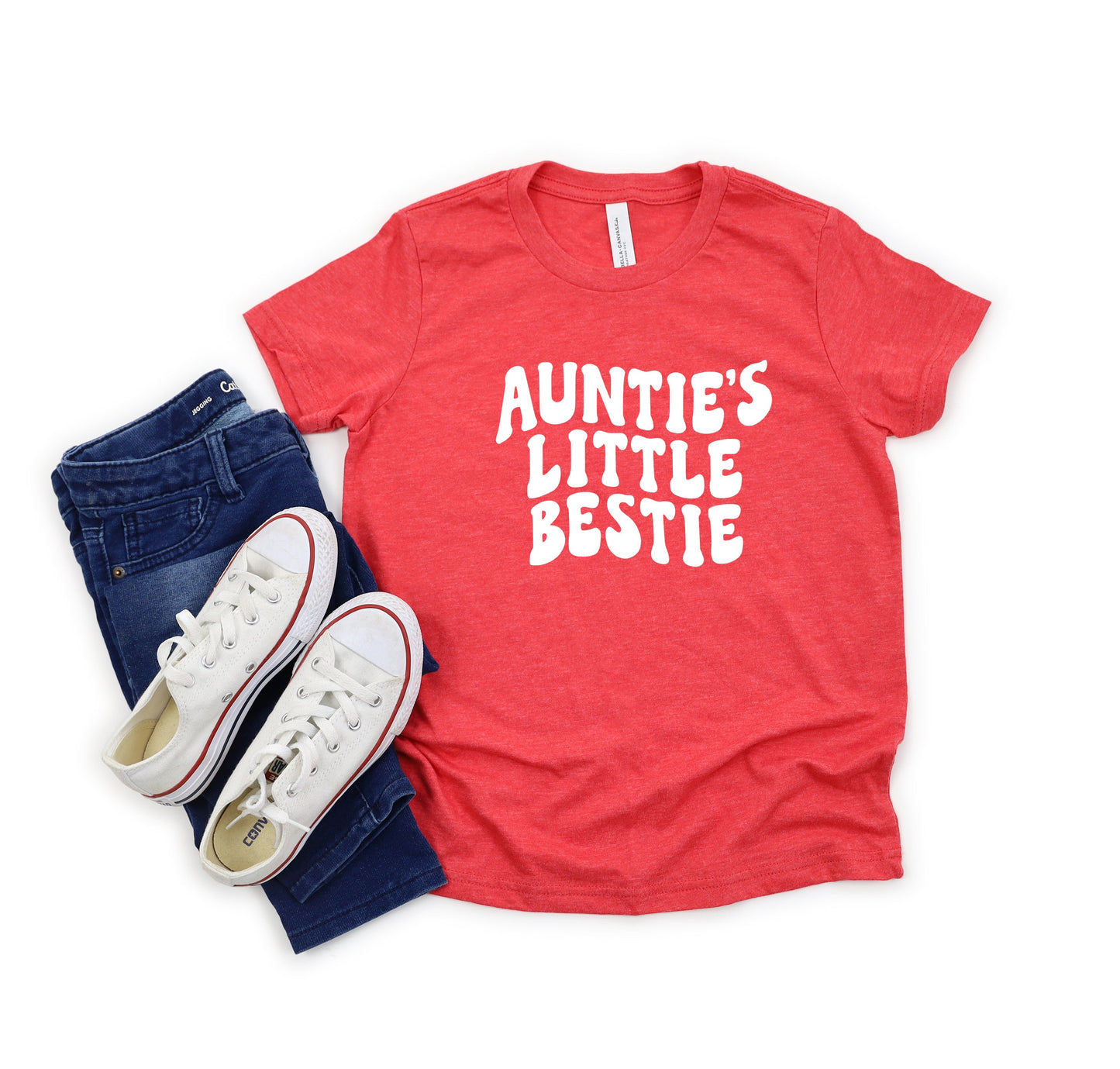 Auntie's Little Bestie | Youth Short Sleeve Crew Neck by The Juniper Shop