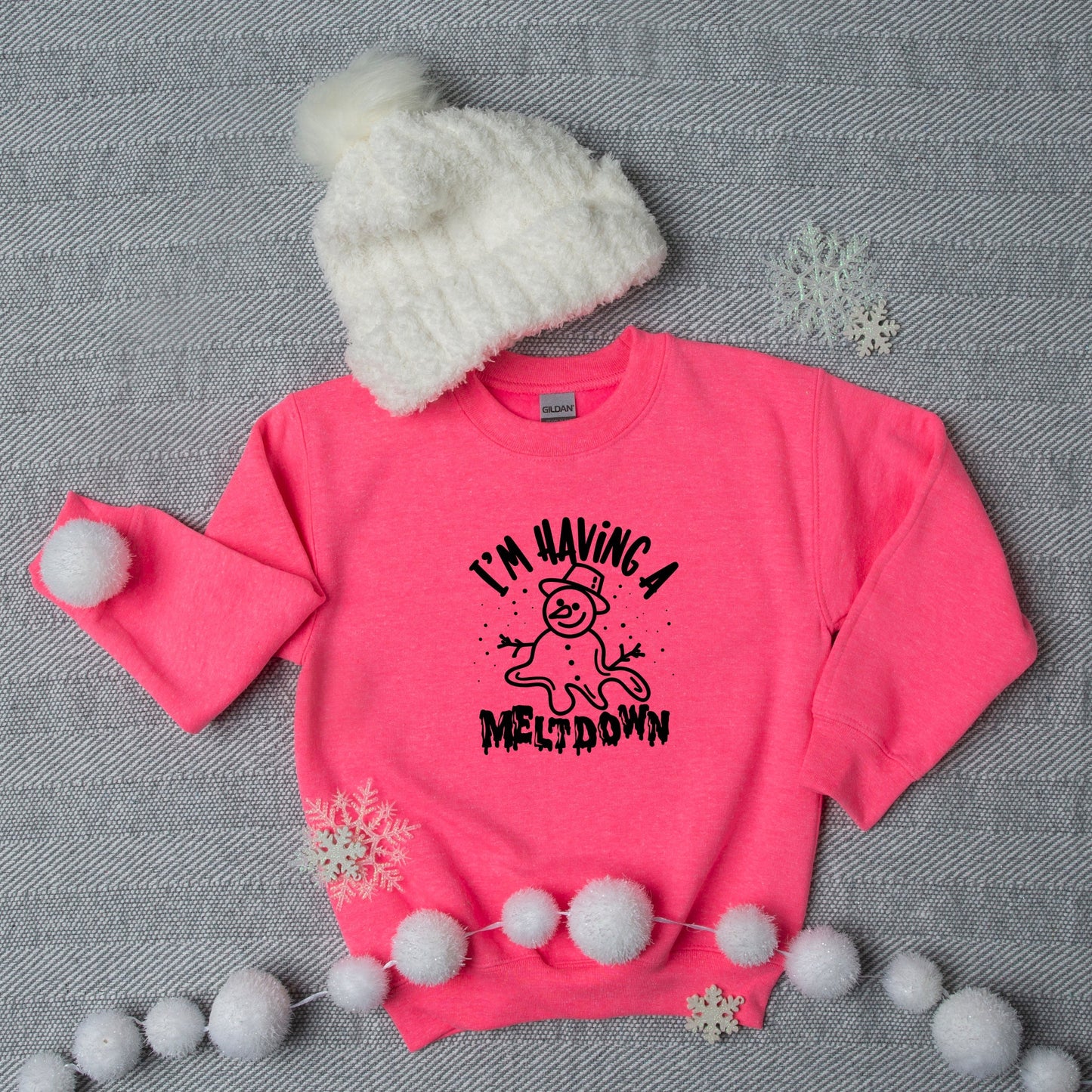 Having A Meltdown Snowman | Youth Sweatshirt by The Juniper Shop