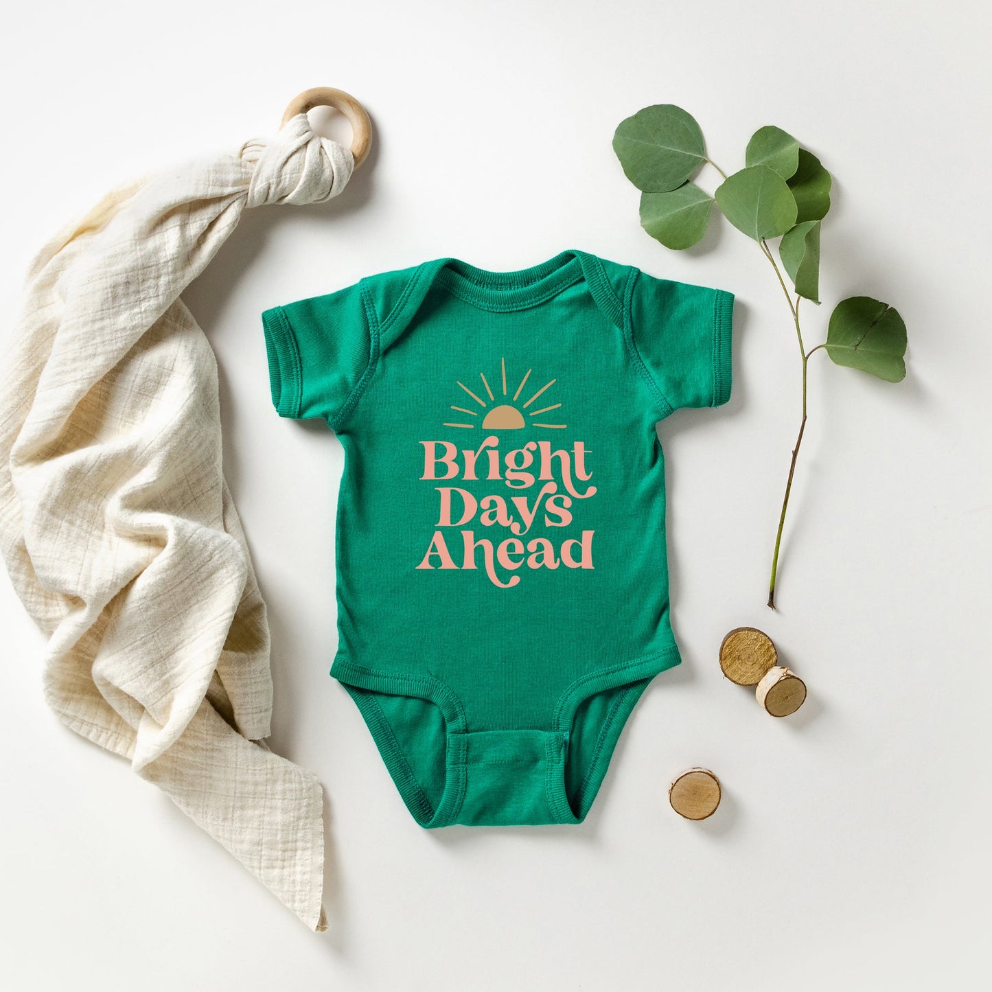 Bright Days Ahead Sun | Baby Graphic Short Sleeve Onesie by The Juniper Shop