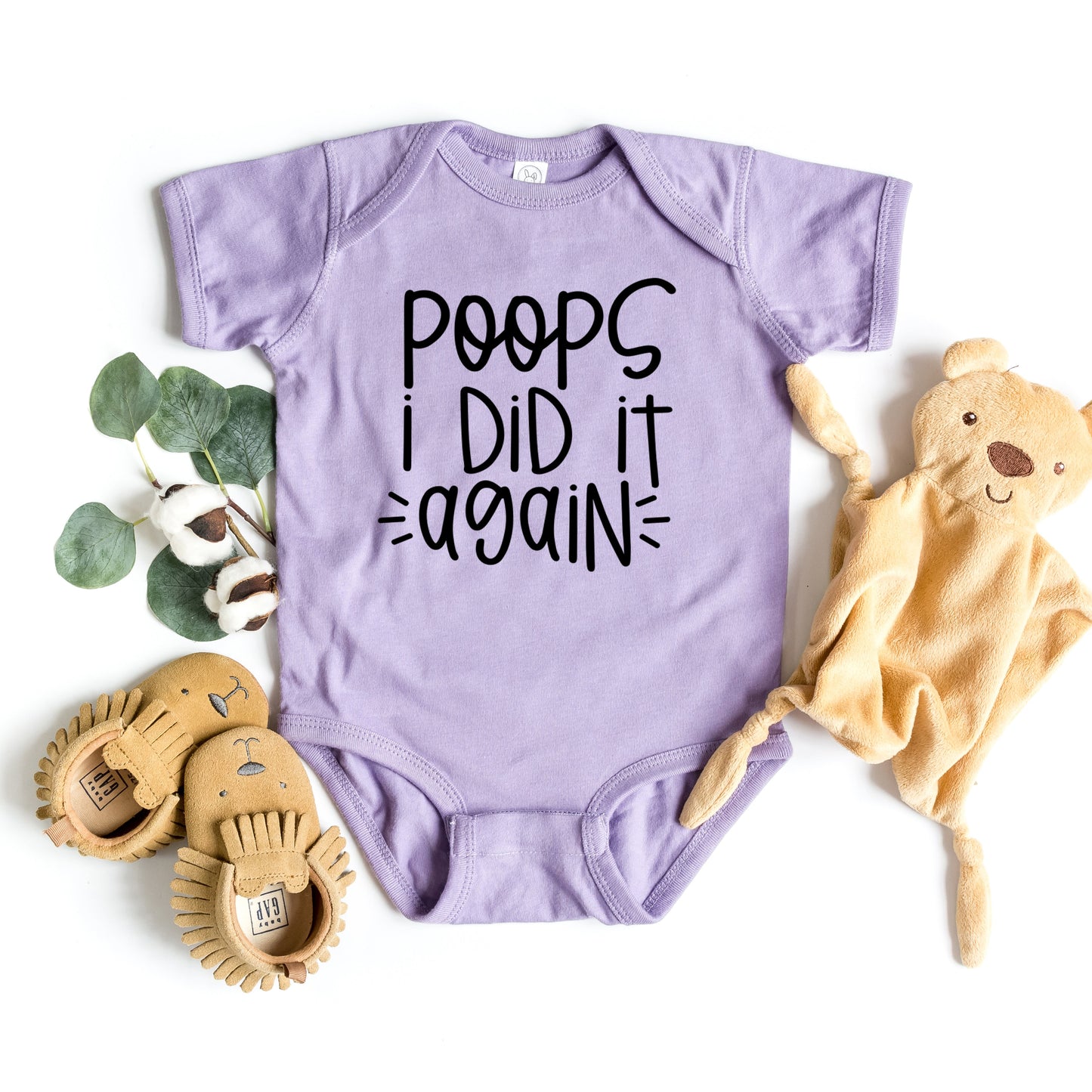 Poops I Did It Again | Baby Graphic Short Sleeve Onesie by The Juniper Shop