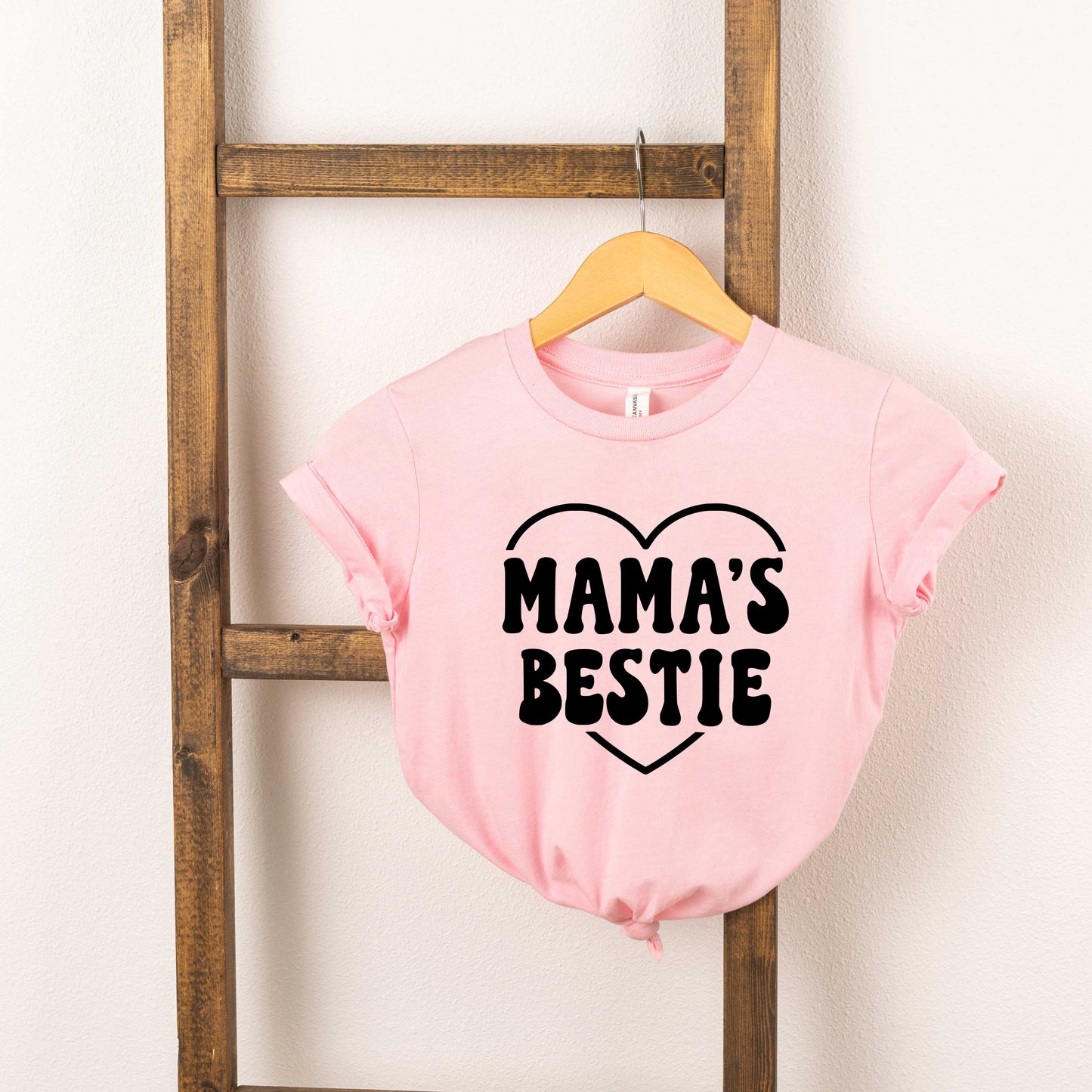 Mama's Bestie Heart | Youth Short Sleeve Crew Neck by The Juniper Shop