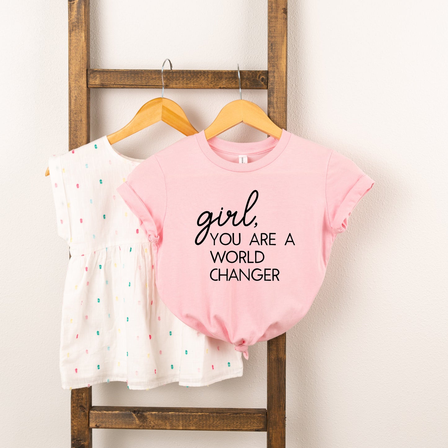 Girl World Changer | Toddler Short Sleeve Crew Neck by The Juniper Shop