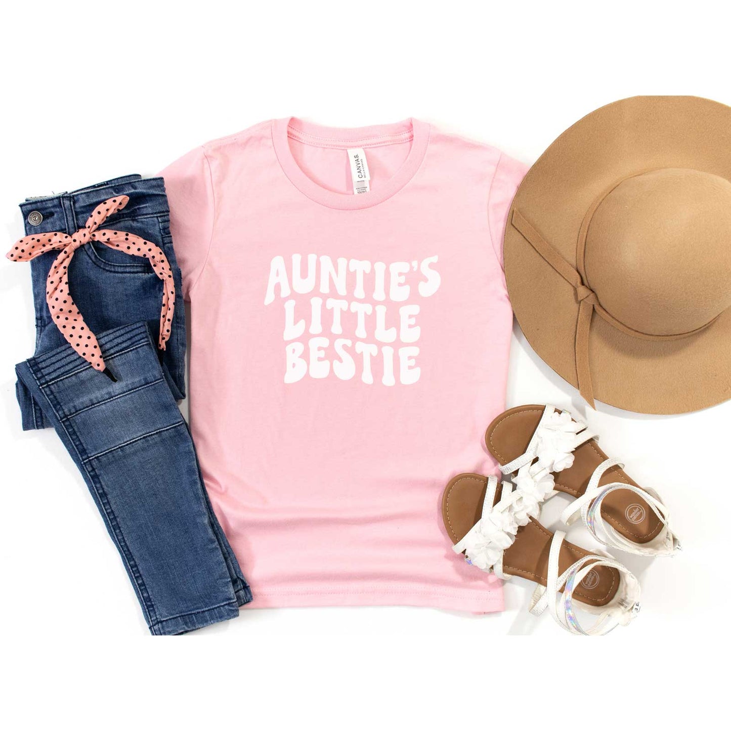 Auntie's Little Bestie | Youth Short Sleeve Crew Neck by The Juniper Shop