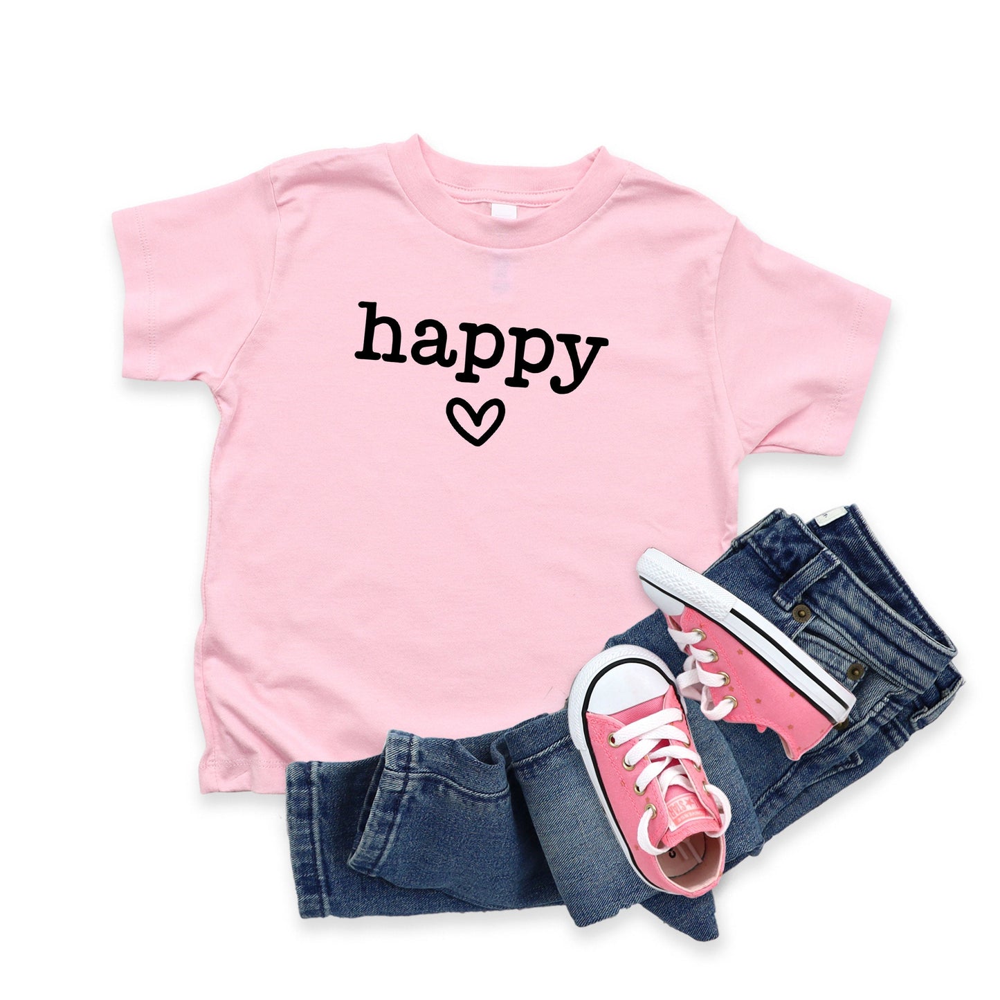 Happy Heart | Toddler Short Sleeve Crew Neck by The Juniper Shop