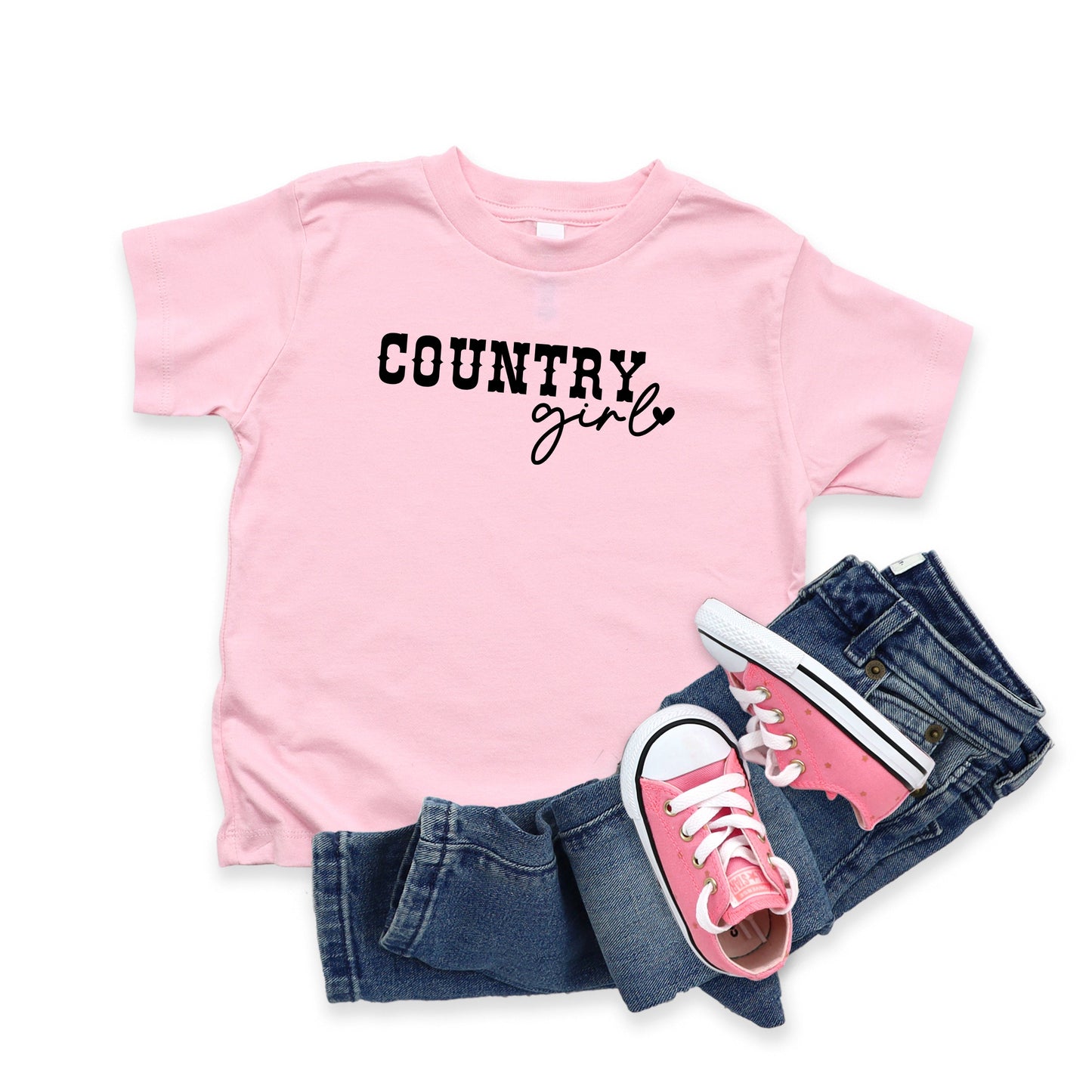 Country Girl Heart | Toddler Short Sleeve Crew Neck by The Juniper Shop