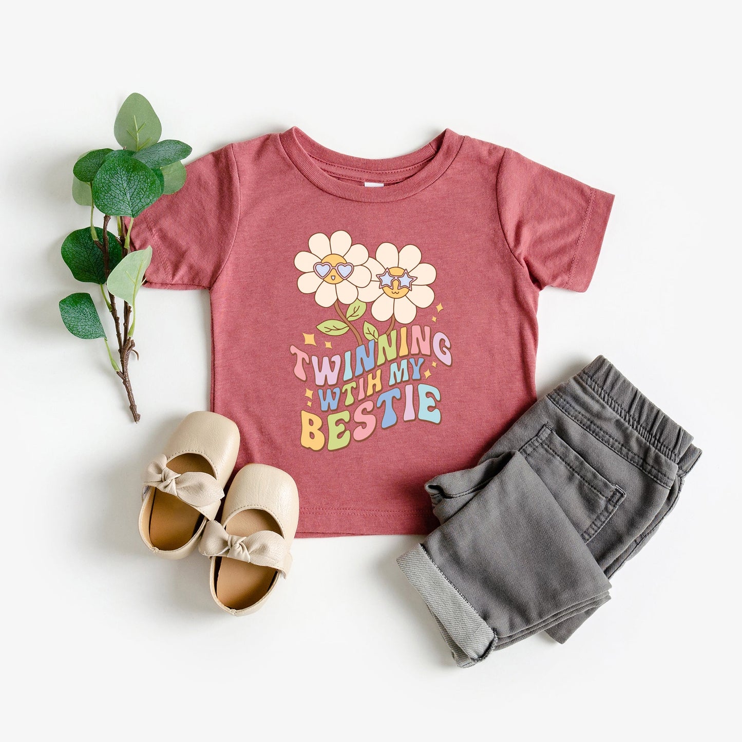 Twinning With Bestie | Toddler Graphic Short Sleeve Tee by The Juniper Shop