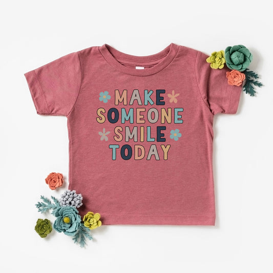 Make Someone Smile Today | Toddler Graphic Short Sleeve Tee by The Juniper Shop