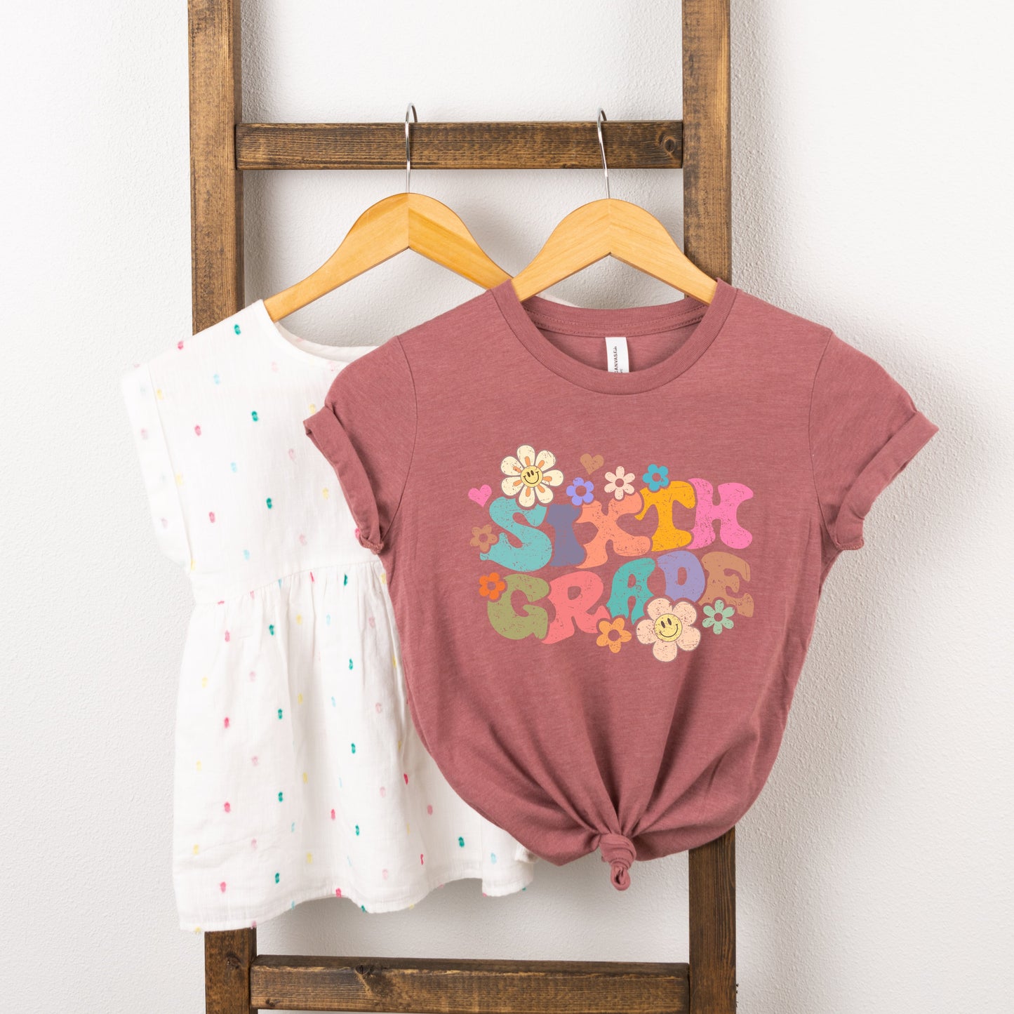 Sixth Grade Flowers | Youth Graphic Short Sleeve Tee by The Juniper Shop