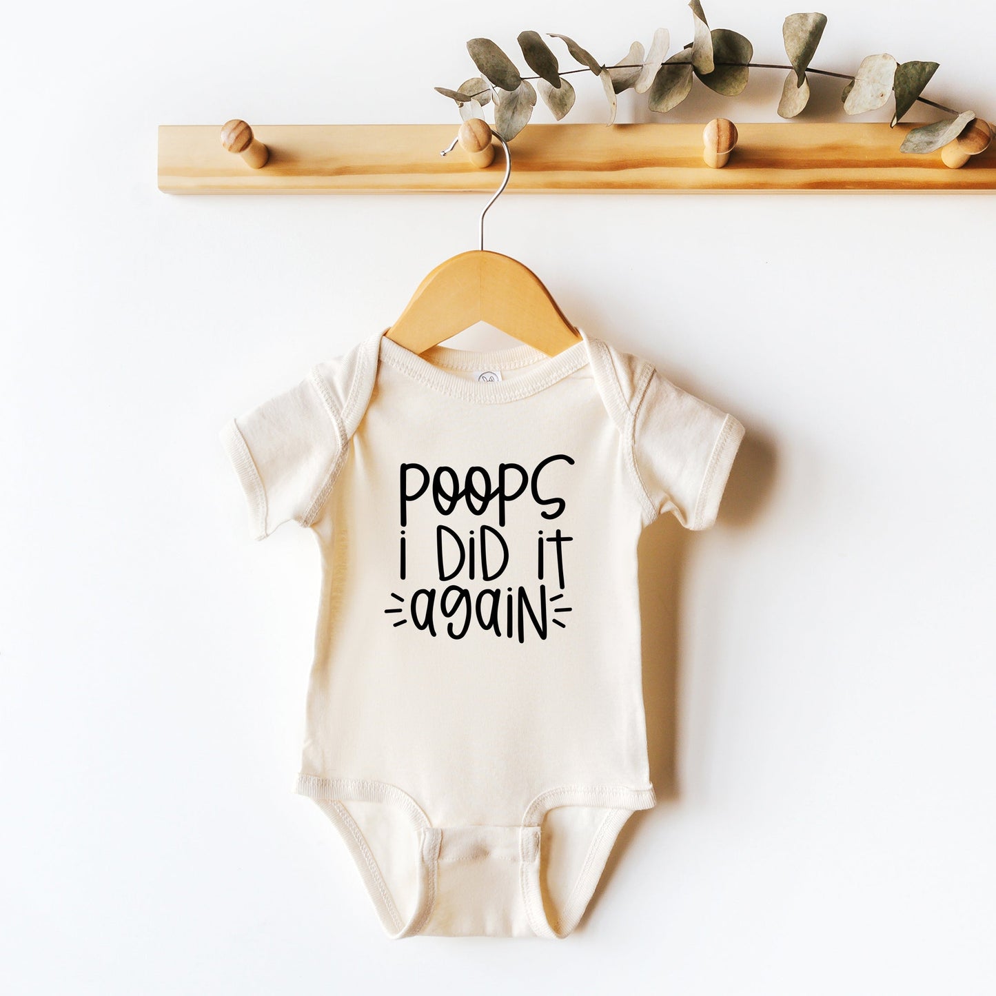 Poops I Did It Again | Baby Graphic Short Sleeve Onesie by The Juniper Shop