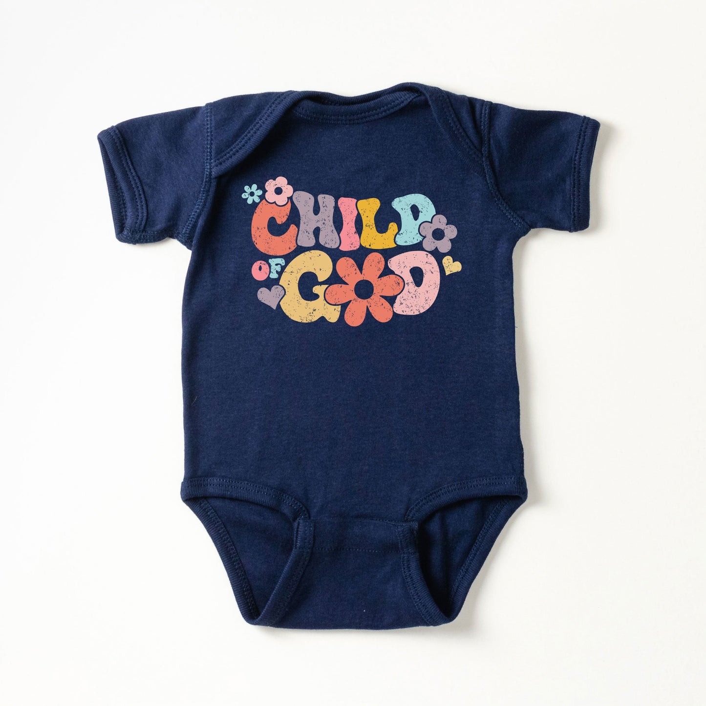 Child Of God Flowers | Baby Graphic Short Sleeve Onesie by The Juniper Shop