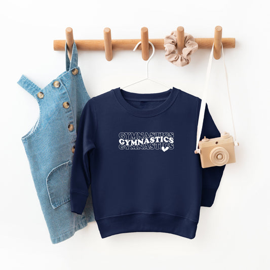 Gymnastics Stacked Heart | Toddler Sweatshirt by The Juniper Shop