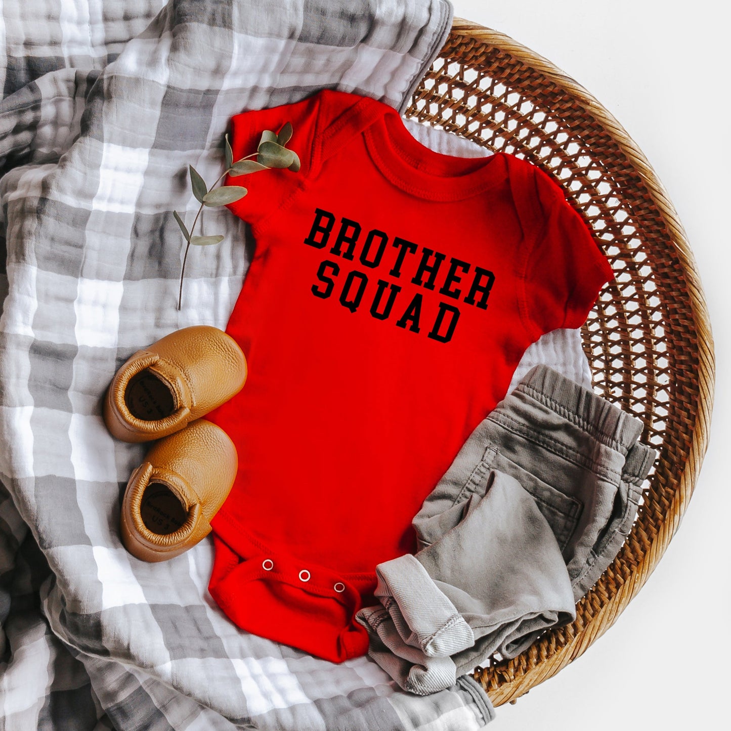 Brother Squad | Baby Graphic Short Sleeve Onesie by The Juniper Shop