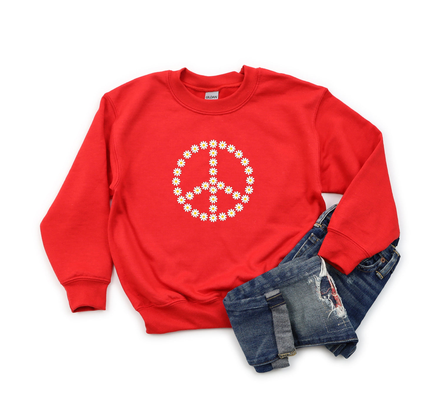 Daisy Peace Sign | Youth Sweatshirt by The Juniper Shop