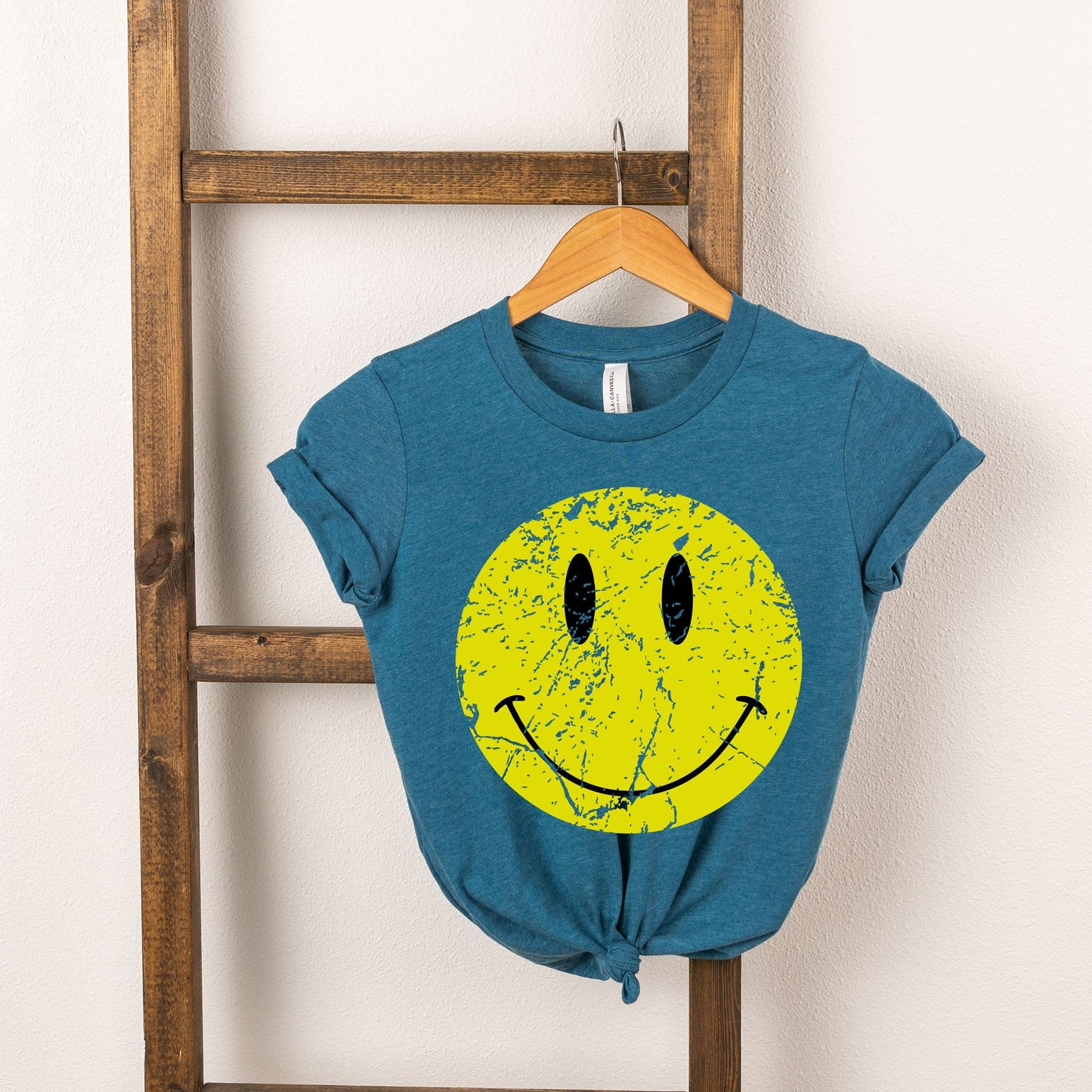 Distressed Smiley Face | Toddler Graphic Short Sleeve Tee by The Juniper Shop