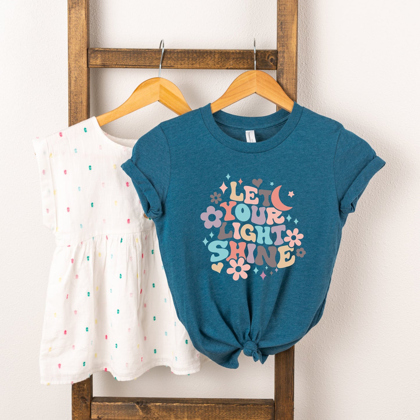 Let Your Light Shine Flowers | Toddler Short Sleeve Crew Neck by The Juniper Shop