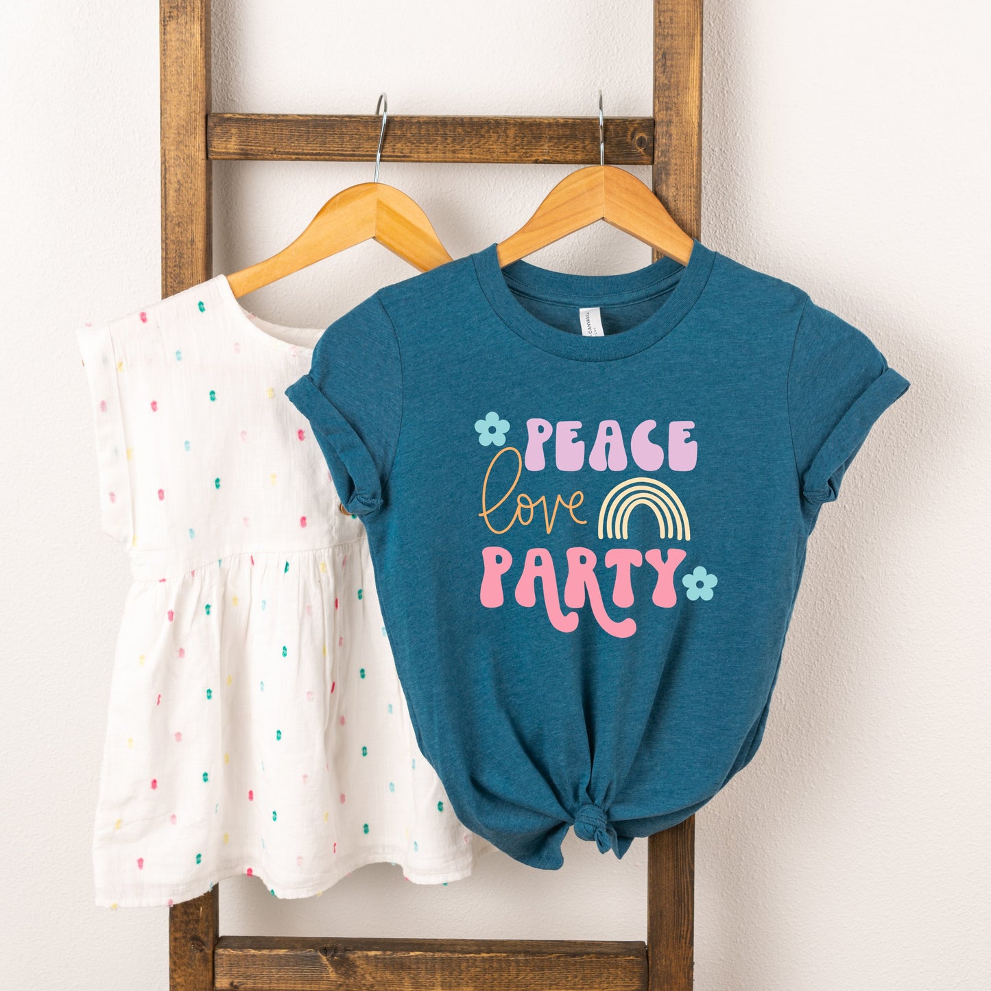 Peace Love Party | Toddler Short Sleeve Crew Neck by The Juniper Shop