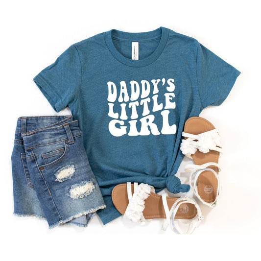 Daddy's Little Girl Wavy | Youth Short Sleeve Crew Neck by The Juniper Shop