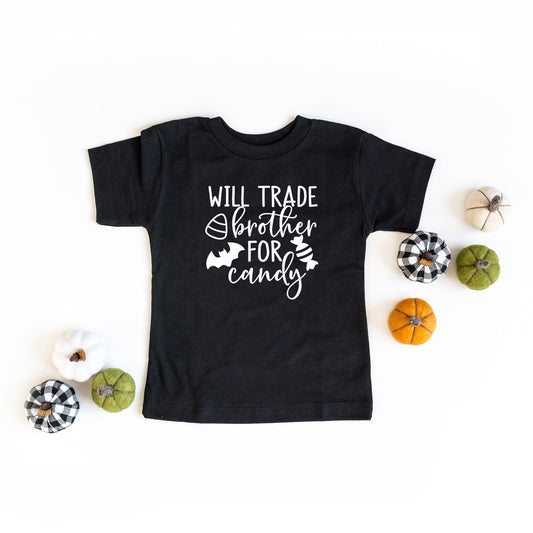 Will Trade Brother For Candy | Toddler Short Sleeve Crew Neck by The Juniper Shop