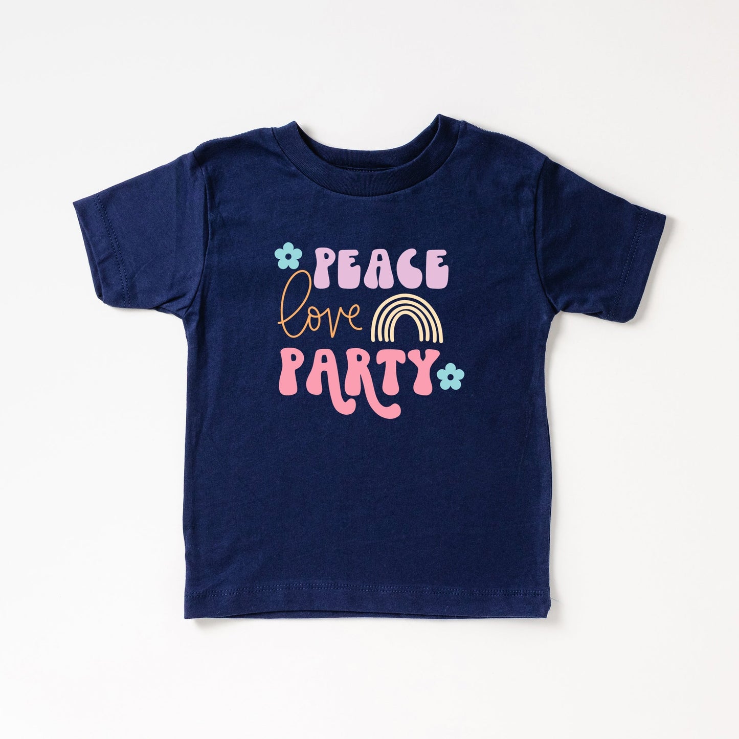 Peace Love Party | Toddler Short Sleeve Crew Neck by The Juniper Shop