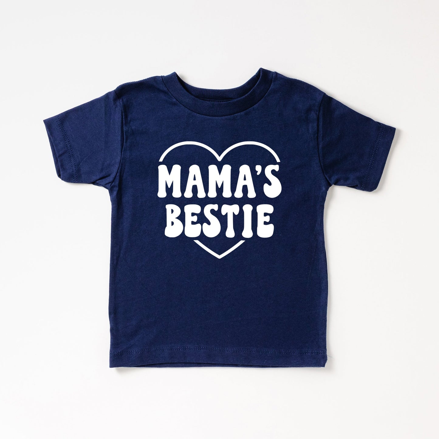 Mama's Bestie Heart | Toddler Short Sleeve Crew Neck by The Juniper Shop