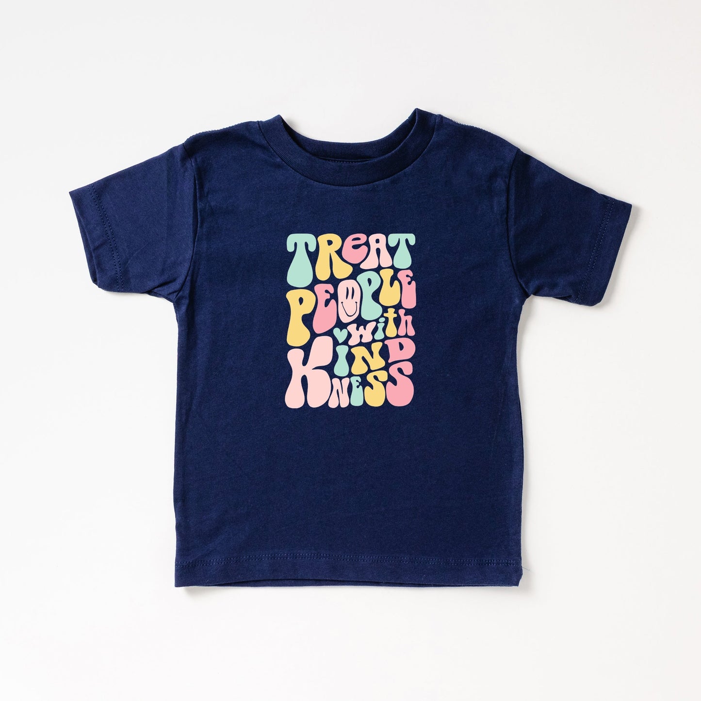 Retro Treat People With Kindness | Toddler Short Sleeve Crew Neck by The Juniper Shop