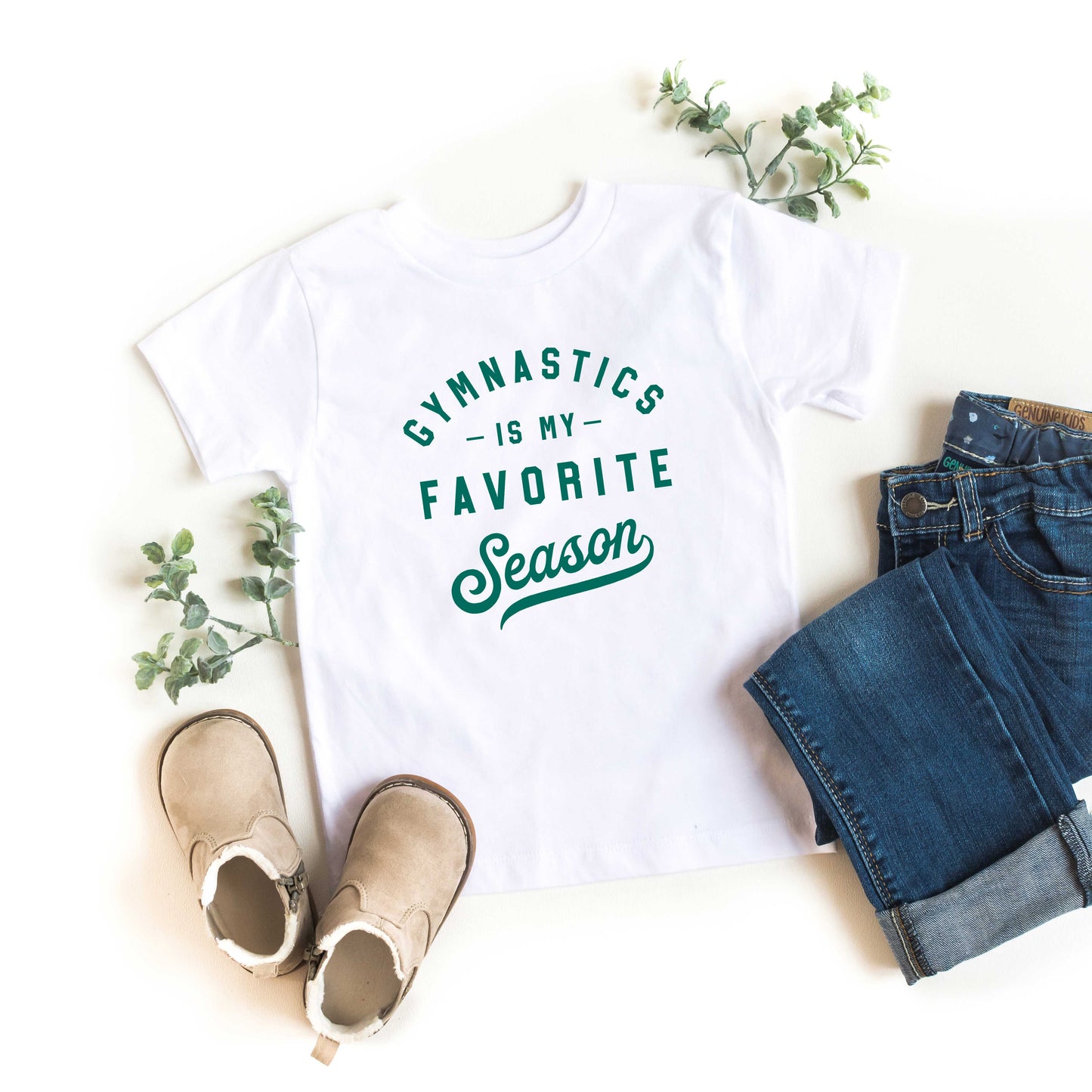 Gymnastics Is My Favorite Season | Toddler Short Sleeve Crew Neck by The Juniper Shop