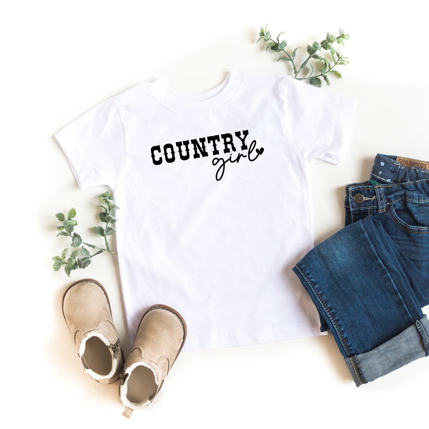 Country Girl Heart | Toddler Short Sleeve Crew Neck by The Juniper Shop