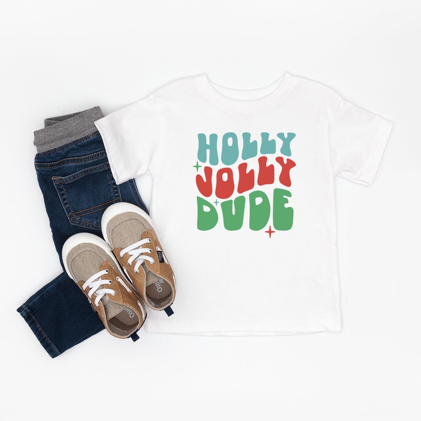 Holly Jolly Dude | Toddler Short Sleeve Crew Neck by The Juniper Shop