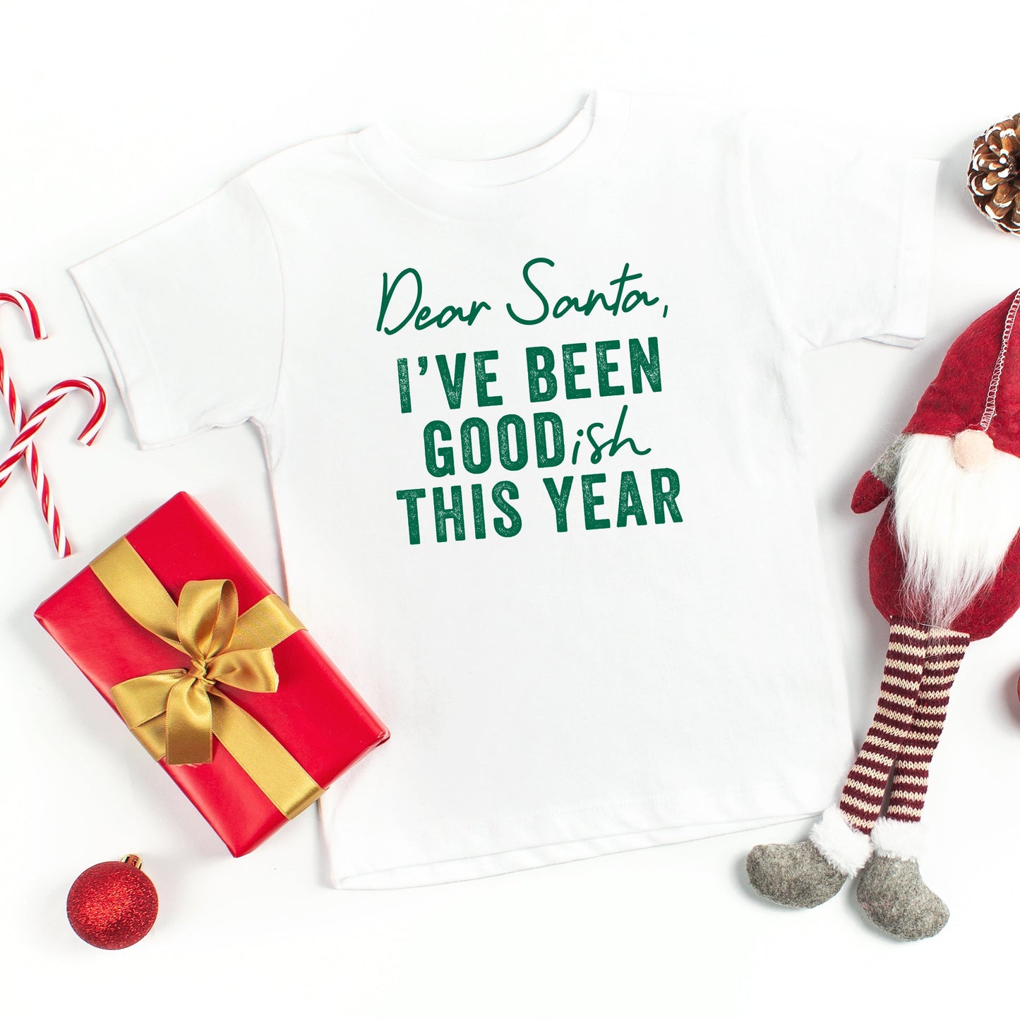 Dear Santa I've Been Goodish This Year | Toddler Short Sleeve Crew Neck by The Juniper Shop