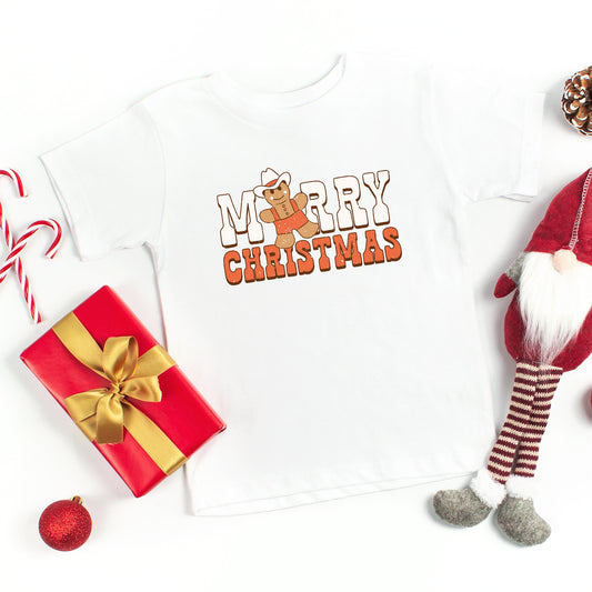 Merry Christmas Gingerbread | Toddler Short Sleeve Crew Neck by The Juniper Shop