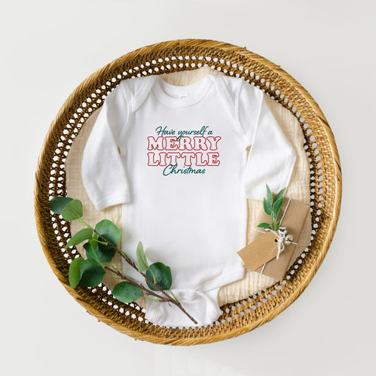 Merry Little Christmas | Baby Long Sleeve Onesie by The Juniper Shop