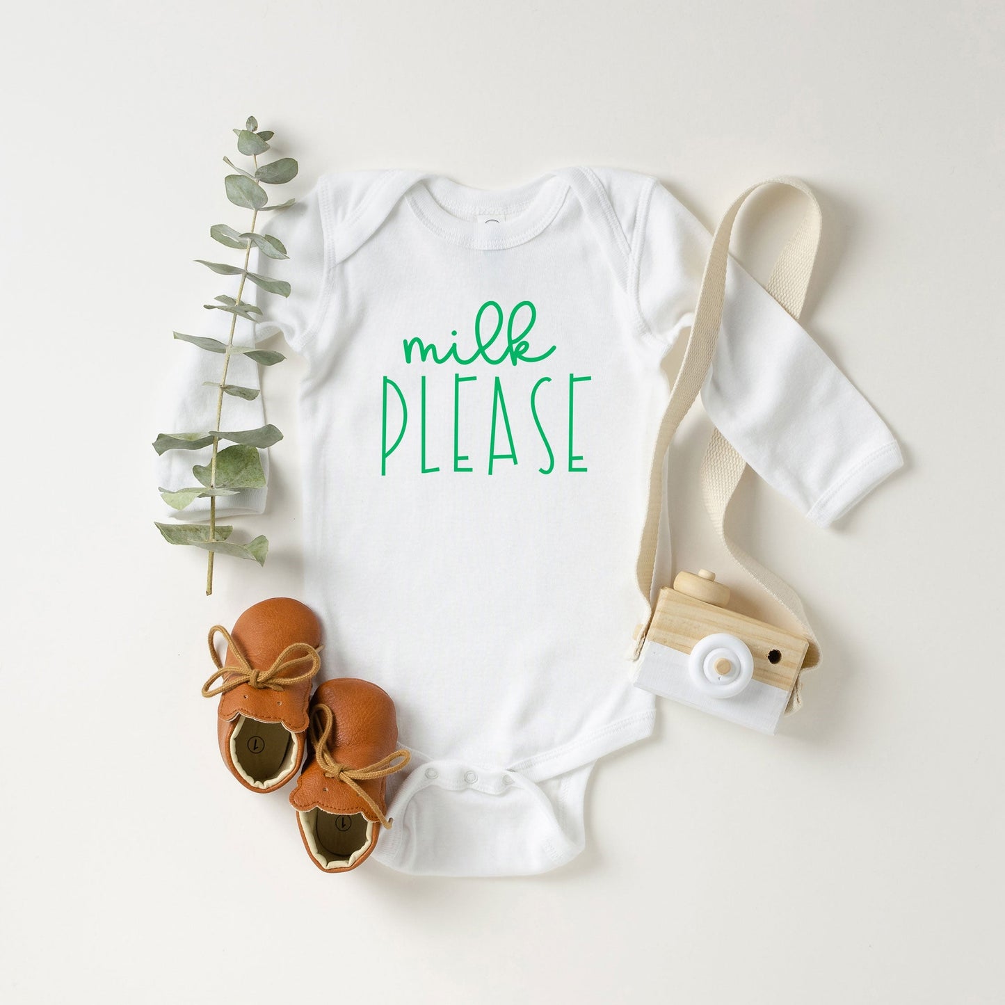 Milk Please | Baby Long Sleeve Onesie by The Juniper Shop