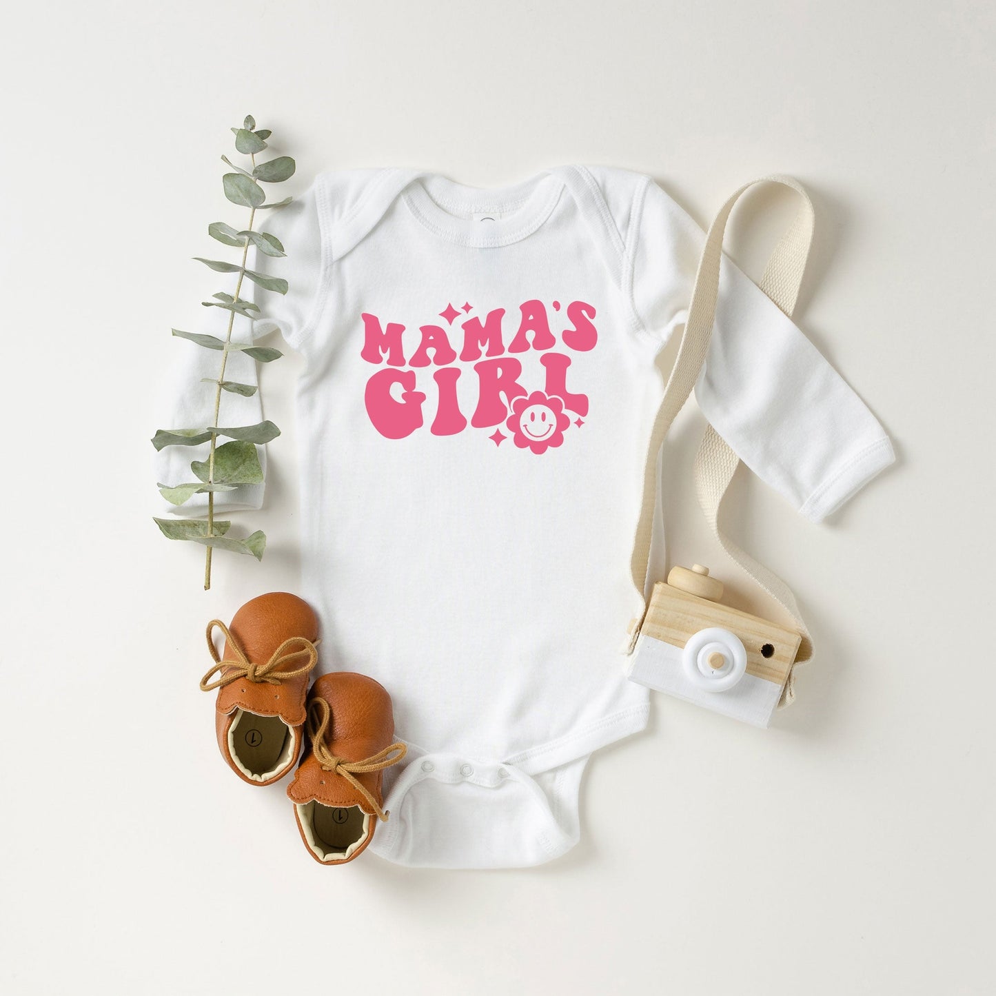 Mama's Girl Flower | Baby Long Sleeve Onesie by The Juniper Shop